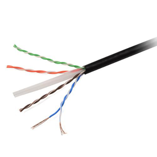 70m Black External Outdoor Network Ethernet Cable Cat5e 100% Copper RJ45